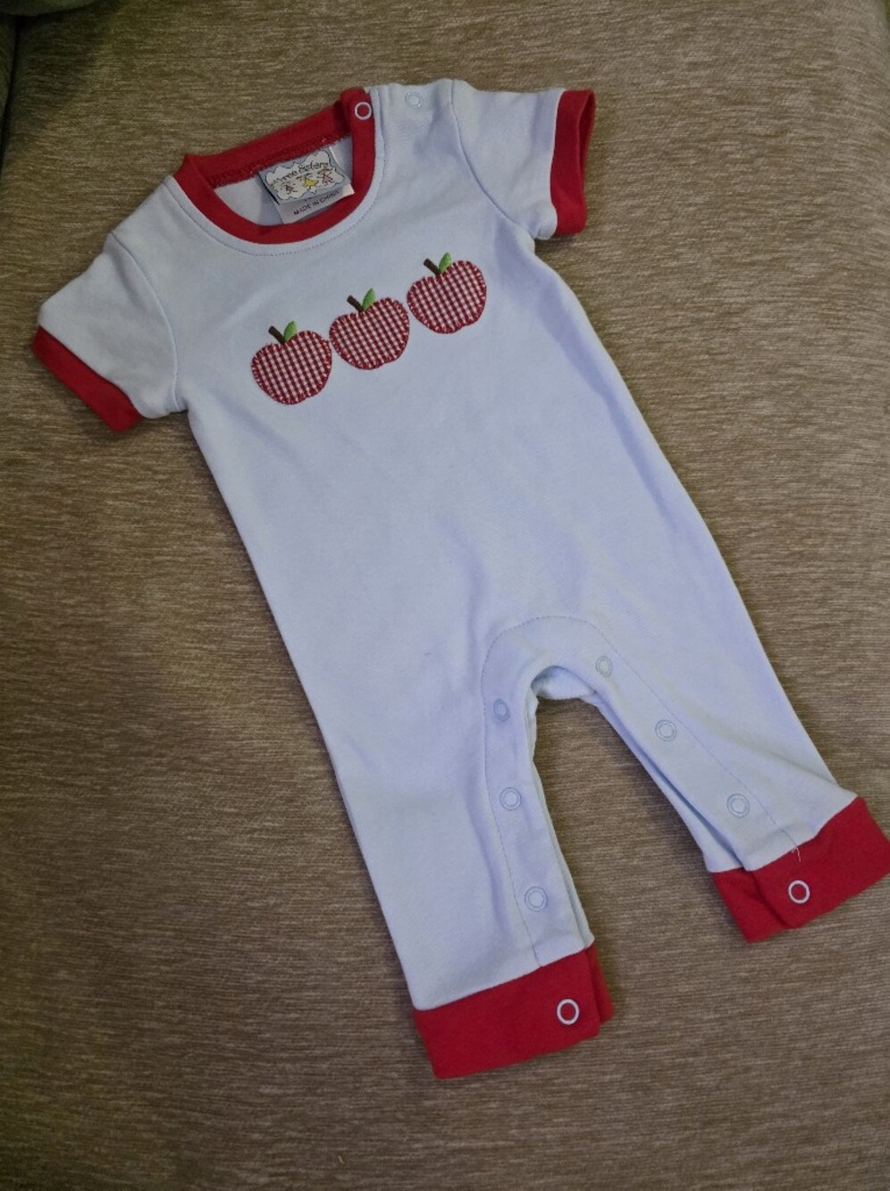NWOT Three Sisters Apple Plaid Romper